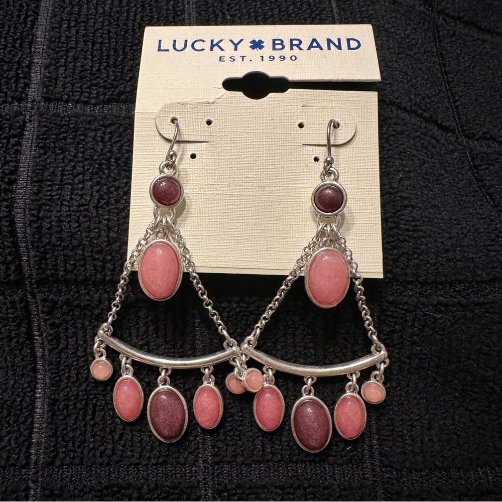 NWT: Lucky Brand Pink and Mauve Earrings